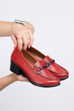 کفش کژوال قرمز زنانه چرم خالص Dericalle shoes - کد 816994249