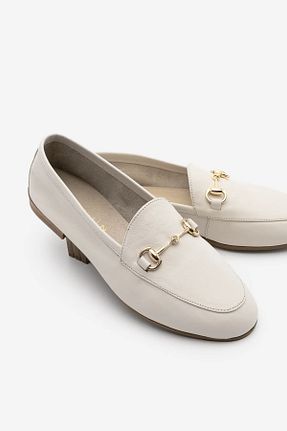 کفش لوفر بژ زنانه چرم خالص PATRON SHOES - کد 939379868