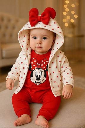 ست نوزادی قرمز بچه گانه پنبه ای pjishop - کد 736388321