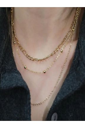 گردنبند جواهر زرد زنانه روکش طلا Glimma - کد 939386132