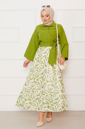 ست بالاتنه و پائین تنه حجاب سبز زنانه رگولار EBRUTESETTÜR - کد 939381511