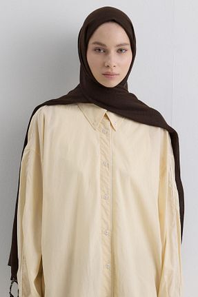 شال قهوه ای زنانه پنبه ای Fenza - کد 939388480