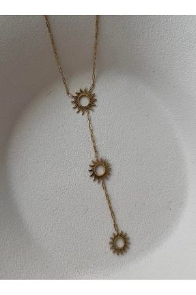 گردنبند جواهر زرد زنانه استیل ضد زنگ Butik - کد 936746494