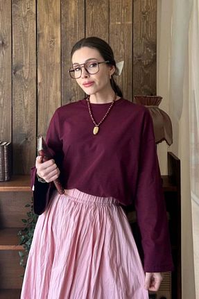 بلوز حجاب زرشکی زنانه رگولار ceylan otantik - کد 939417330