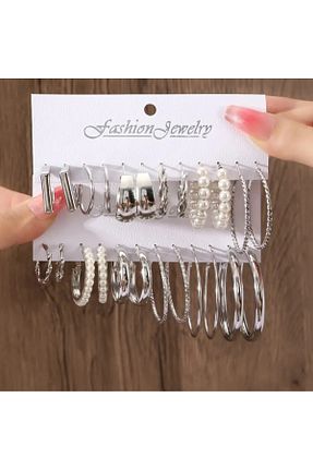 گوشواره جواهر حلقه FASHİON JEWELRY - کد 875362526