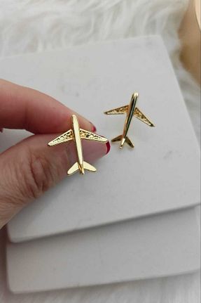 گوشواره جواهر زرد روکش طلا KYOLA DESİGN - کد 939459431