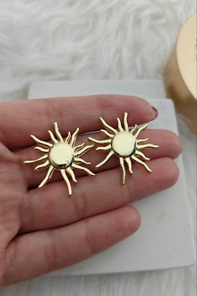گوشواره جواهر زرد روکش طلا KYOLA DESİGN - کد 939459410