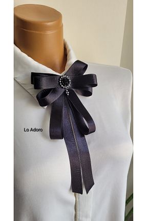کراوات مشکی زنانه ساتن LO ADORO - کد 939483322