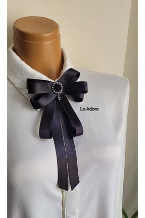 کراوات مشکی زنانه ساتن LO ADORO - کد 939483322