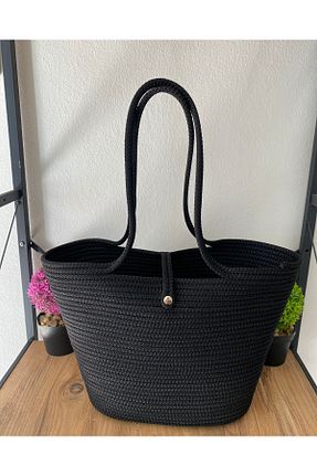 کیف ساحلی مشکی زنانه حصیر Metasupla - کد 826546200