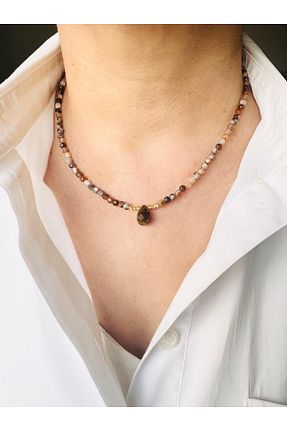 گردنبند جواهر قهوه ای زنانه سنگ طبیعی DEVİ fashion - کد 860204838