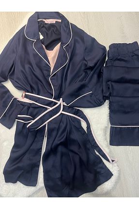 ست لباس راحتی سرمه ای زنانه ساده Pamukdan - کد 939527129