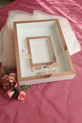 قاب عکس سفید 1 پارچه hobicehayaller - کد 803724433