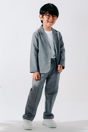 ست بالاتنه و پائین تنه طوسی بچه گانه بافتنی Ege Bebek - کد 939771946