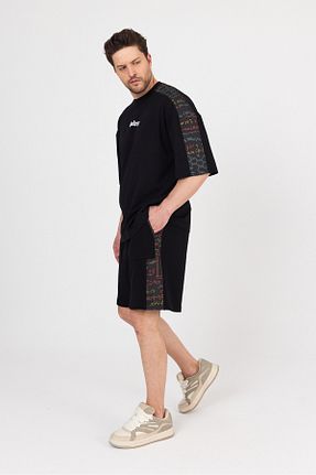 شلوارک و برمودا مشکی مردانه اورسایز Hoodraze - کد 938435928