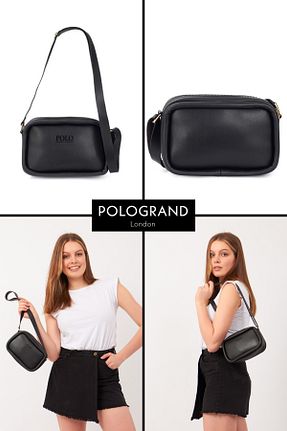 کیف دوشی مشکی زنانه چرم مصنوعی POLOGRAND London - کد 939386128