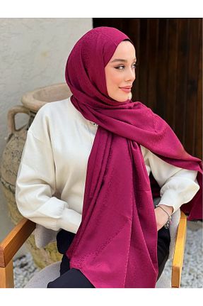 شال زرشکی زنانه ابریشم MODA - کد 939620784