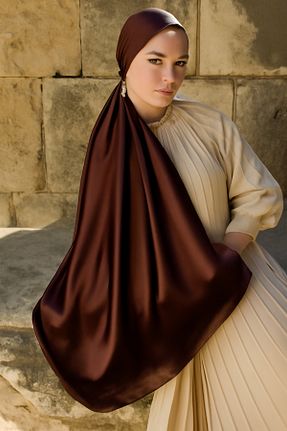 شال قهوه ای زنانه Lavena scarfs - کد 932752376