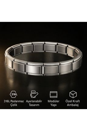 دستبند استیل (فولاد) طوسی زنانه استیل ضد زنگ RoyalVance - کد 933104641
