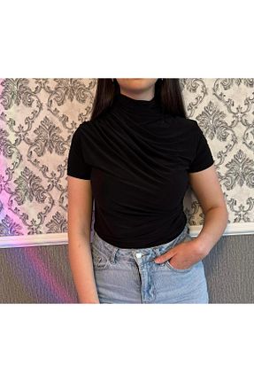 بلوز مشکی زنانه ساده LASVİKA - کد 939629017