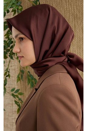 روسری قهوه ای ساتن Muensu - کد 939638713