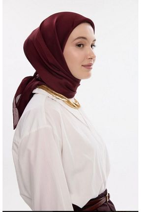 روسری زرشکی ساتن Muensu - کد 939637715