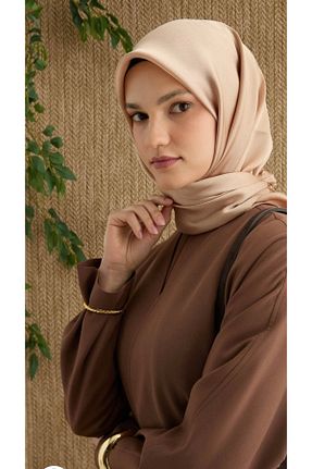 روسری بژ ساتن Muensu - کد 939637994