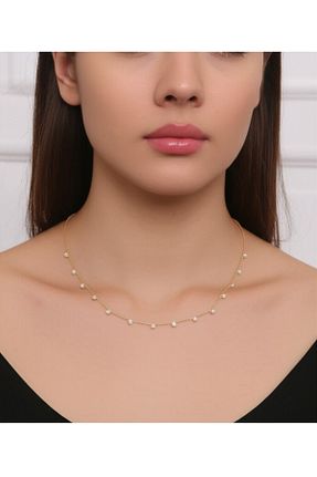 گردنبند استیل ( فولاد ) زرد زنانه روکش طلا HND - کد 927813312