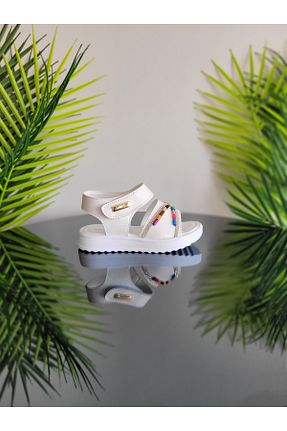 صندل اسپرت سفید بچه گانه چرم لاکی elma bebe - کد 939652469