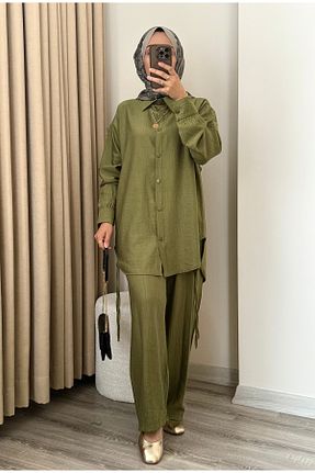 ست بالاتنه و پائین تنه حجاب خاکی زنانه رگولار MERİÇ BOUTİQUE - کد 939651140