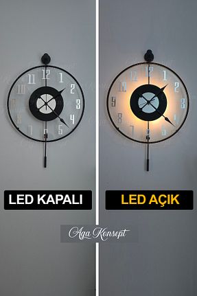 ساعت دیواری مشکی 50 * 75 AGA KONSEPT - کد 939688197