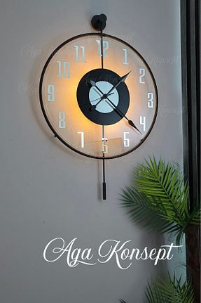 ساعت دیواری مشکی 50 * 75 AGA KONSEPT - کد 939688197