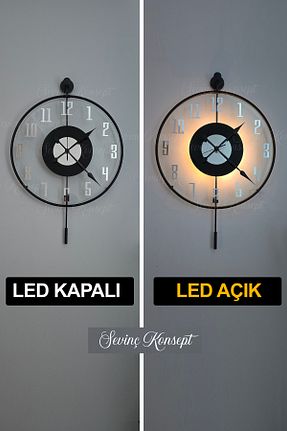 ساعت دیواری مشکی 50 * 75 SEVİNÇ KONSEPT - کد 939688096