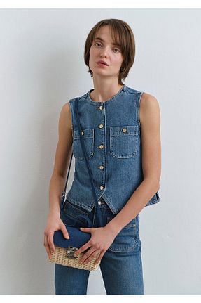 جلیقه آبی زنانه پنبه ای Mavi - کد 926542778