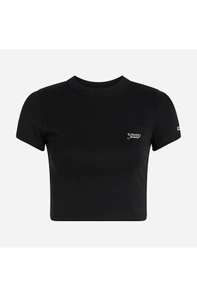 تیشرت مشکی زنانه یقه دوچرخه Tommy Hilfiger - کد 939701443