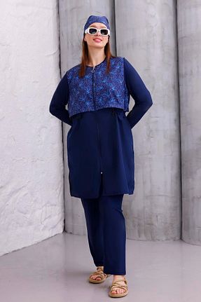 مایو حجاب سرمه ای زنانه گلدار REMSA - کد 939845505