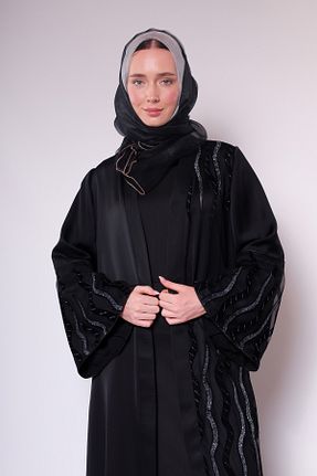 کلاه و ابایا مشکی زنانه پلی استر HARİKA WEAR - کد 820433302