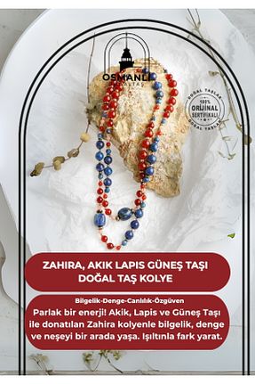 گردنبند جواهر رنگی زنانه سنگ OSMANLI DOĞAL TAŞ - کد 664193393