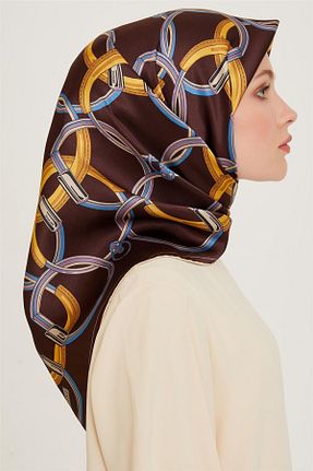 روسری زرد کرپ ساتن ابریشم Armine - کد 885147793
