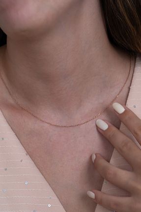 گردنبند نقره صورتی زنانه 925 عیار Takı Dükkanı - کد 36770025