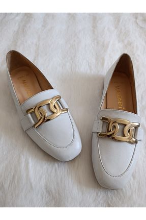 بابت سفید زنانه چرم خالص Ay Shoes - کد 937490999