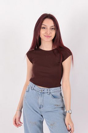 بلوز قهوه ای زنانه ساده busemm - کد 939828088