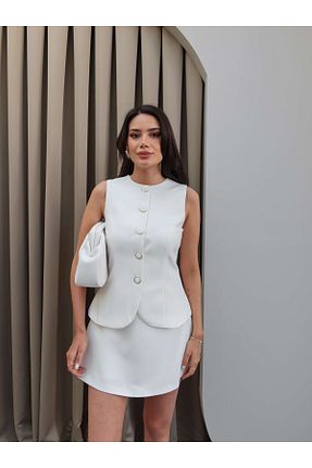 سرهمی سفید زنانه بدون آستین ESRAHELVACI - کد 939822354