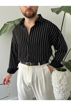 پیراهن مشکی مردانه اورسایز HAWKKİNG - کد 939327184