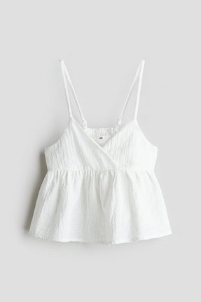 بلوز سفید بچه گانه ساده H&M - کد 939980449