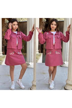 ست بالاتنه و پائین تنه صورتی بچه گانه بافتنی zeynoshkids - کد 940053647