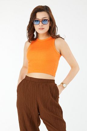 بلوز حجاب نارنجی زنانه رگولار TOFİSA - کد 807775683