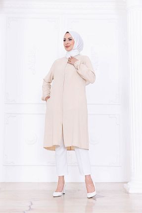 کلاه و ابایا بژ زنانه پنبه ای OKTAYUSTA COLLECTİON - کد 736873536