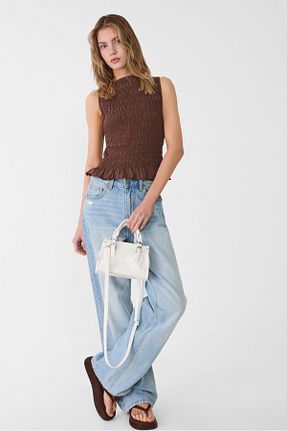 کیف دوشی سفید زنانه پلی اورتان Stradivarius - کد 939842248