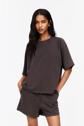 شلوارک و برمودا قهوه ای زنانه رگولار Pull & Bear - کد 939872004